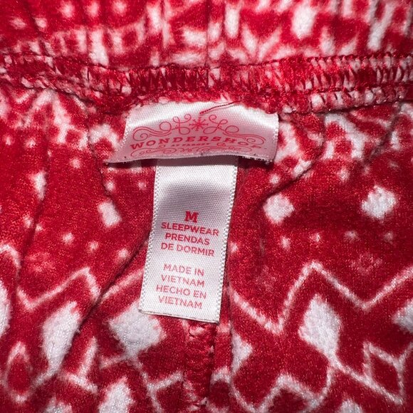 Women's Plus Size Holiday Fair Isle Fleece Pajama Pants Wondershop Red 1X - Picture 4 of 4